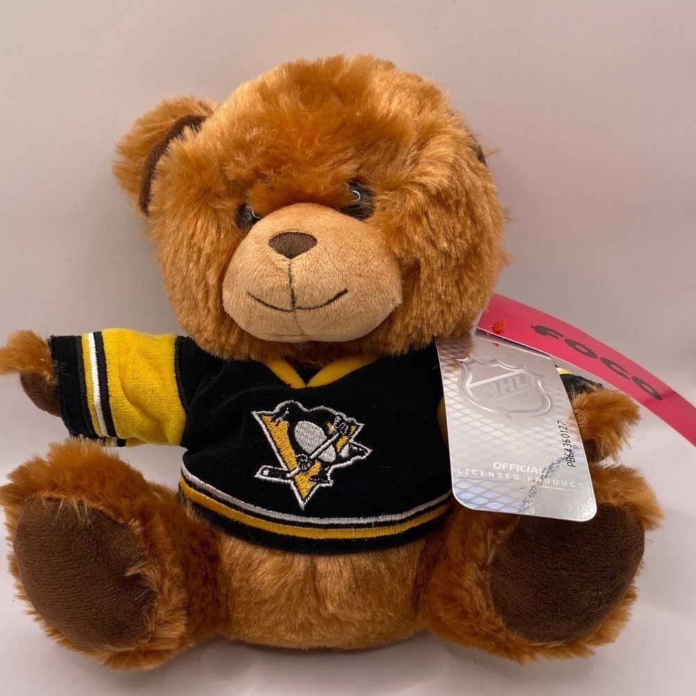 Pittsburg Penguins Jersey Sweater Stuffed Bear 8 inches New w Tags Gift Hockey